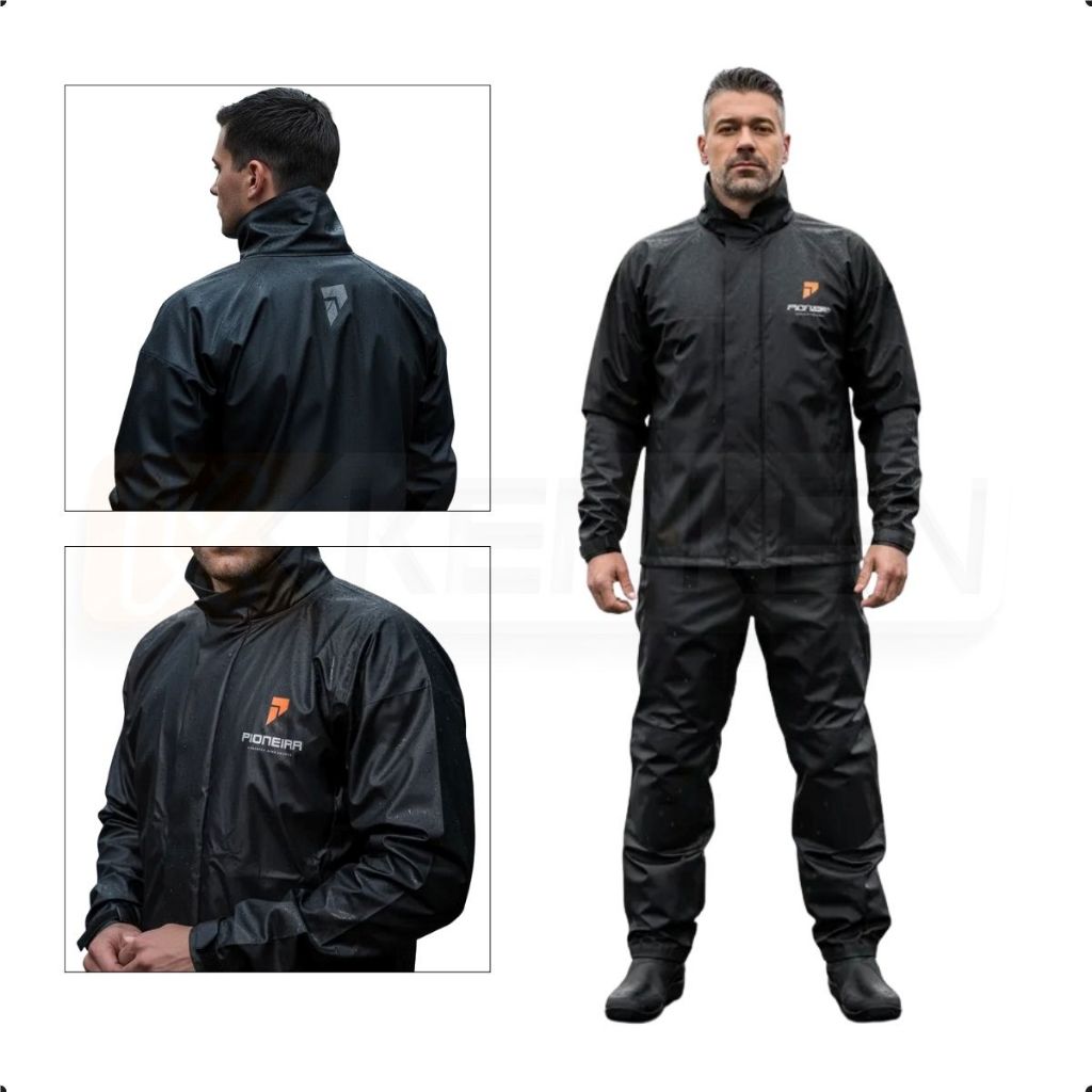 Conjunto Capa de Chuva Motoqueiro Pioneira Impermeável Reforçada Moto Motoqueiro Motoboy Unisex