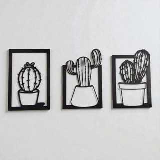 Kit Quadro Cactos Decorativos Para Sala Quartos Em Mdf Premium em Oferta na Shopee