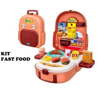 Kit Mini Cozinha Médico Fastfood Infantil Brinquedo Maleta Menina Menino Comidinha Didático Ecucacional em Oferta na Shopee