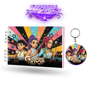 Livro de Colorir Guerreiras do K-Pop | 50 Desenhos Fofos | Personalizado com Nome | Estilo Goods | Com Chaveiro Botons em Oferta na Shopee