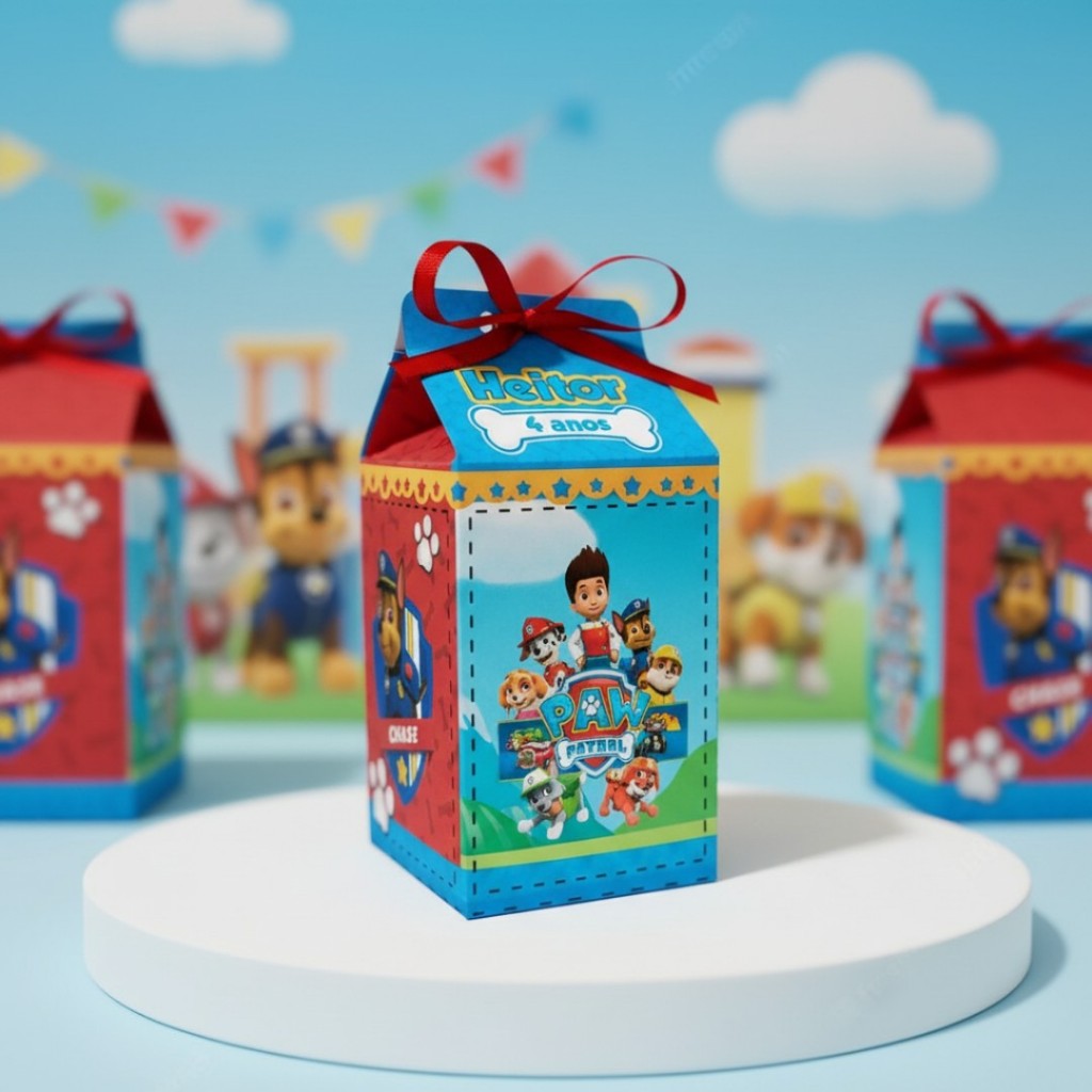 Kit Caixinhas Milk Personalizada Patrulha Canina em Oferta na Shopee