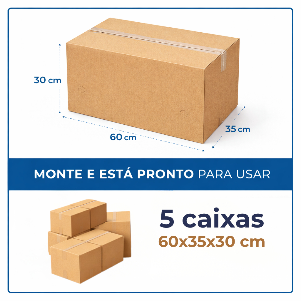 Caixa de Mudança Reuso 60X35X30 Kit 5 Unidades em Oferta na Shopee