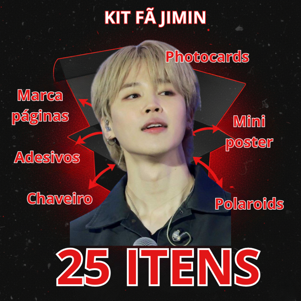 Kit Fã Jimin Bts Photocards, Polaroids, Adesivos e Brindes - Presente Criativo Fã Kpop Jimin Cantor Army
