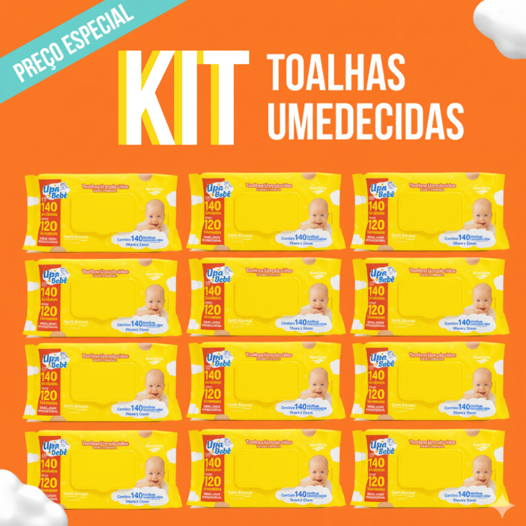 Kit Toalhinhas Umedecidas Upa Bebe Lenços Caixa Pacotes Barato Menina Menino