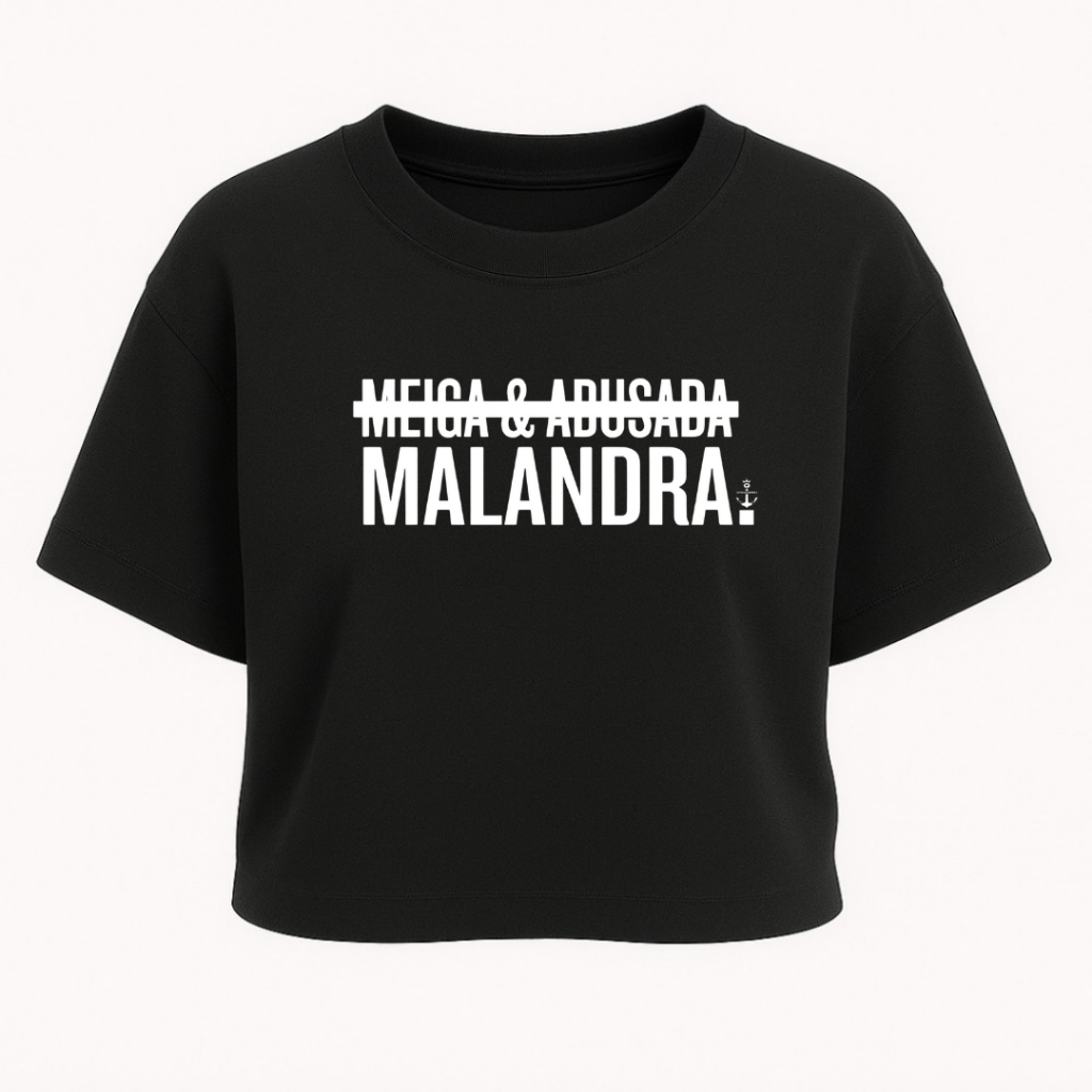 Cropped T-shirt Feminino Carnaval Malandra Lançamento Algodão Premium Casual Festa Novidades