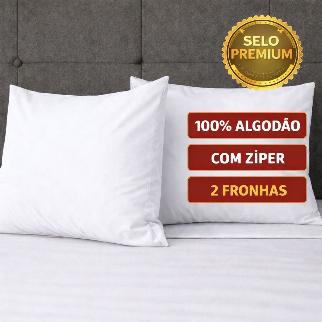 Kit 02 Capas Porta Travesseiro – Fronhas 100% Algodão branca em Oferta na Shopee