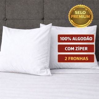 Kit 02 Capas Porta Travesseiro – Fronhas 100% Algodão branca em Oferta na Shopee