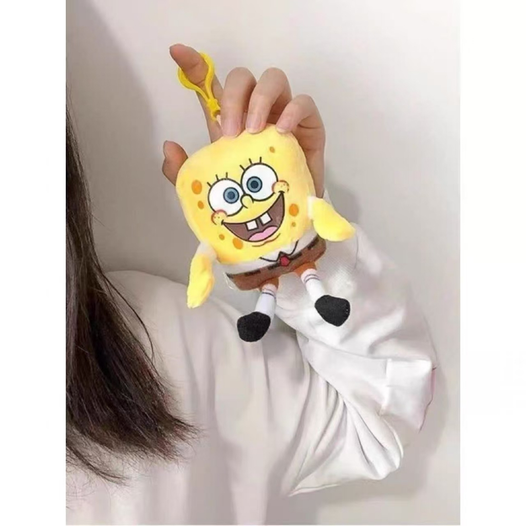 Chaveiro Bob Esponja Pelúcia Kawaii Pingente Mochila Bolsa Celular Infantil Presente
