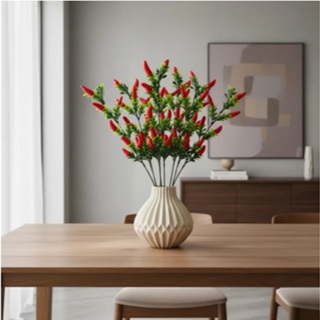 12 Ramos Artificial Pimenta Planta Decoração Casa Jardim em Oferta na Shopee