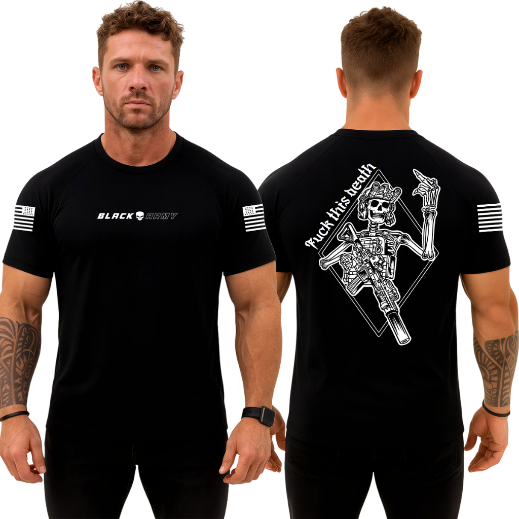 Camiseta Dry Fit Original Masculina Caveira Death Militar Black Army em Oferta na Shopee