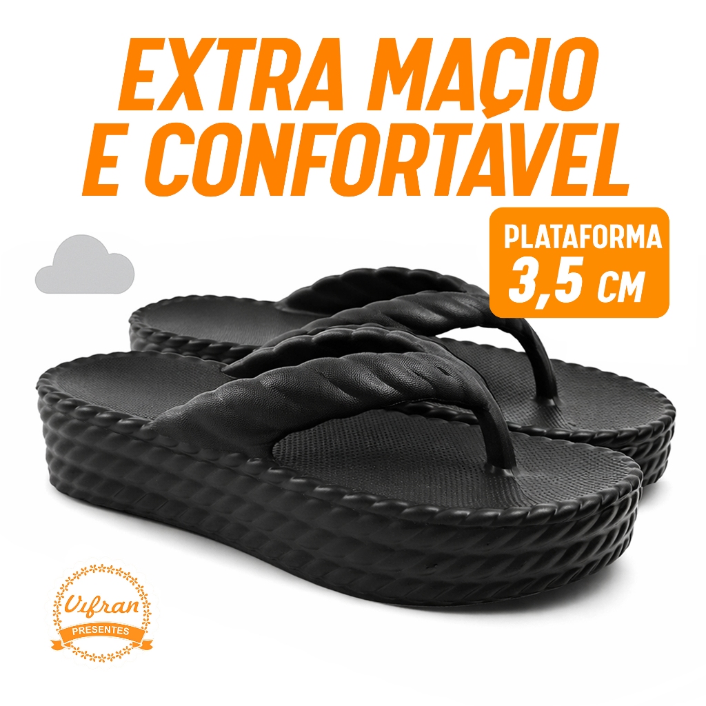 Chinelo Nuvem Unissex Plataforma - Sandália Extra Macia Confortável Antiderrapante Leve Casual em Oferta na Shopee