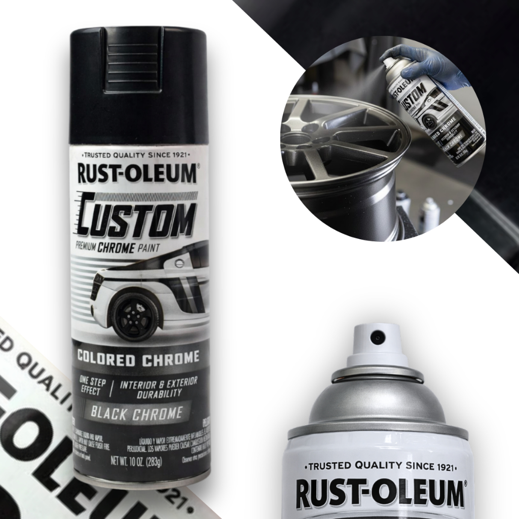 Tinta Spray Laca Premium Preto Cromado Rust Oleum em Oferta na Shopee