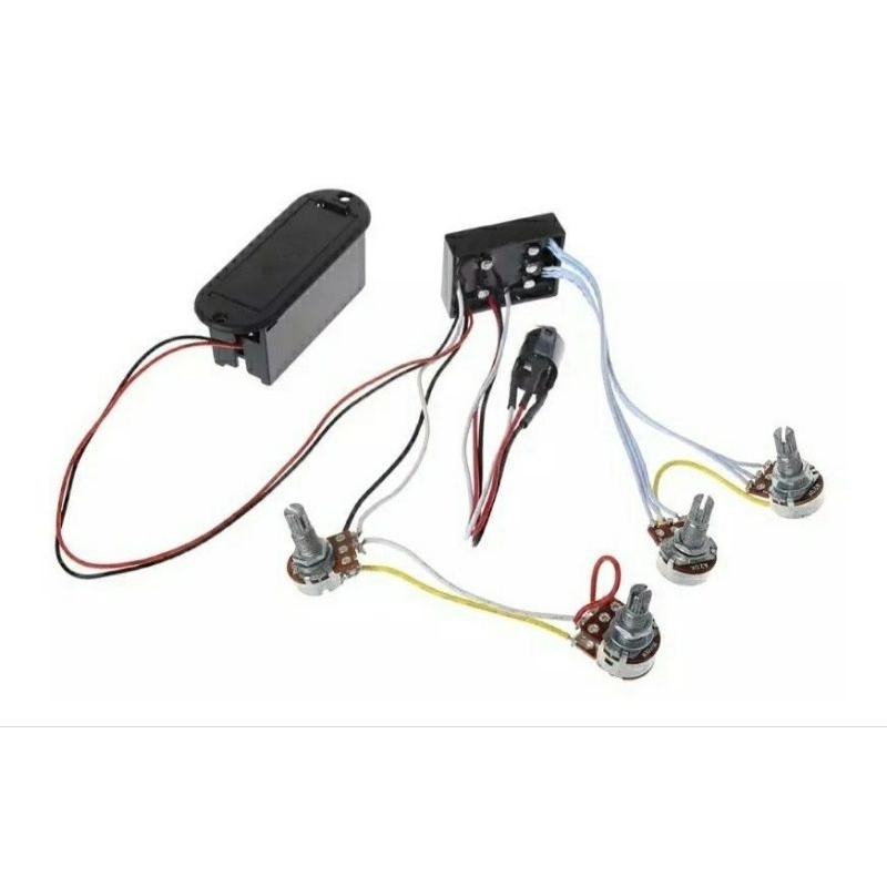 Kit Pré-amplificado Circuito Ativo Baixo 4 Potenciometros