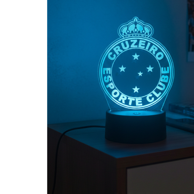 Luminaria Cruzeiro personalizada para quarto  em acrilico de 3mm com base de led RGB