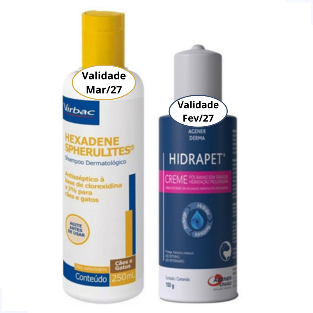 Kit Shampoo Hexadene Spherulites 250ml + Hidrapet Creme 100g Agener