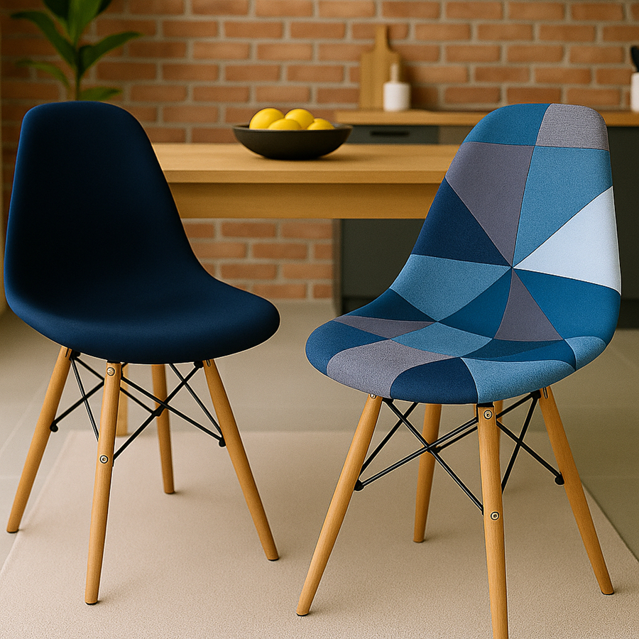 Kit 2 Capas de Cadeira Charles Eames Eiffel Pé Palito Malha