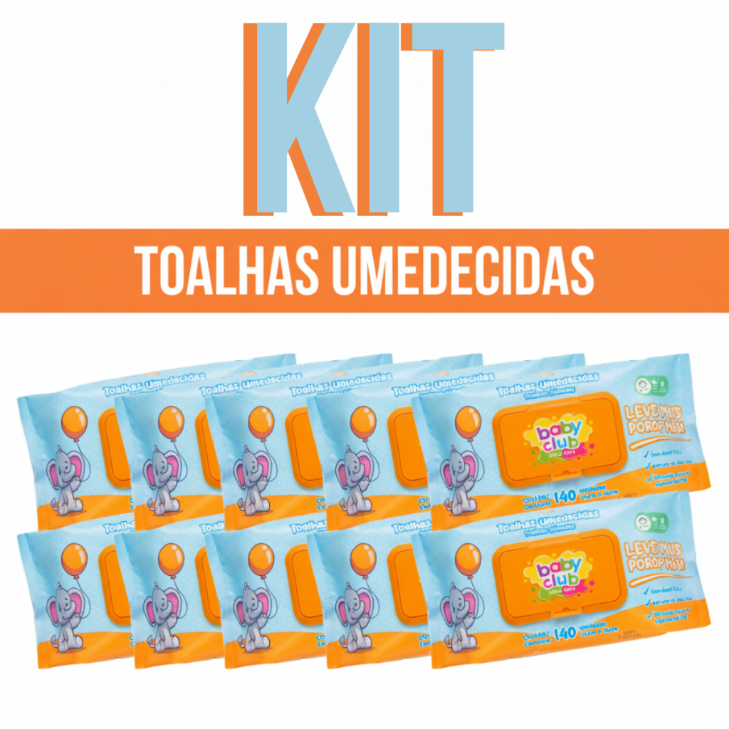 Caixa Pacotes Toalhas Umedecidas Baby Club Lenços Sem Alcool Bebe Menina Menino