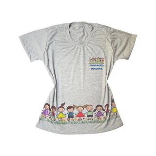 Camiseta feminina baby look imagem crianças/ Educação Infantil/ Professora/ T-shirt linda/ blusa charmosa em Oferta na Shopee