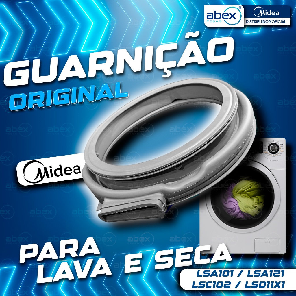 Borracha Guarnição Porta Lava E Seca Midea LSA101 LSC121 LSD11X2 LSE12 LSD10 10 11 12 Kg Original