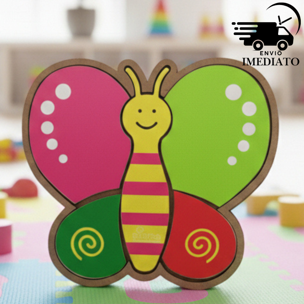 Brinquedo Pedagógico Quebra Cabeça Borboleta MDF Encaixe Infantil Educativo em Oferta na Shopee