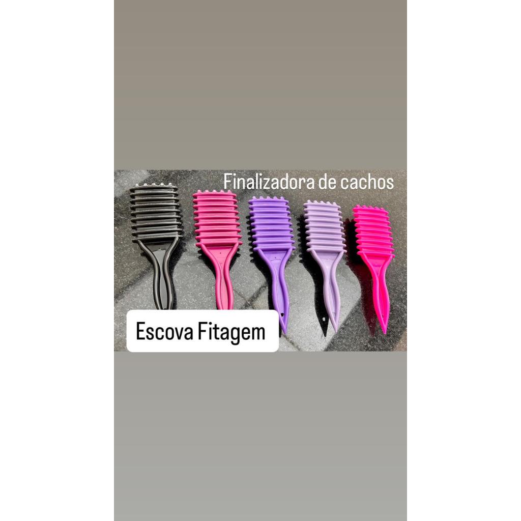 kit com 5 ESCOVAs FITAGEM FINALIZADORA DE CACHOS ONDA DEFINIÇÃO E ONDULAÇÃO