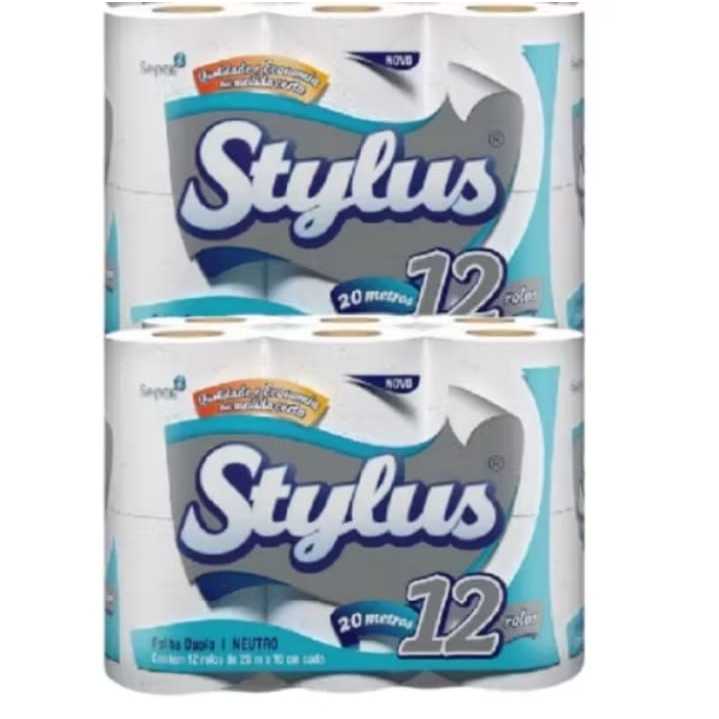 Papel Higiênico Folha Dupla Stylus 24 Unidades 100% Fibras Celulósicas