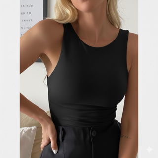 Regata Blusa Feminina Suplex Duplo Básica Lisa Blusinha Blogueira Regatinha em Oferta na Shopee