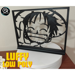 Decoração low poly do Luffy, ideal para fãs de anime e colecionadores modernos