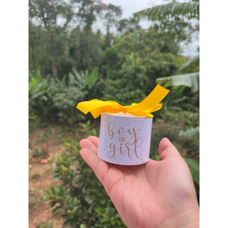 Kit tubolatas 5x6 personalizadas chá revelação urso• Lembrancinha maternidade | batizado | aniversário | chá de bebê