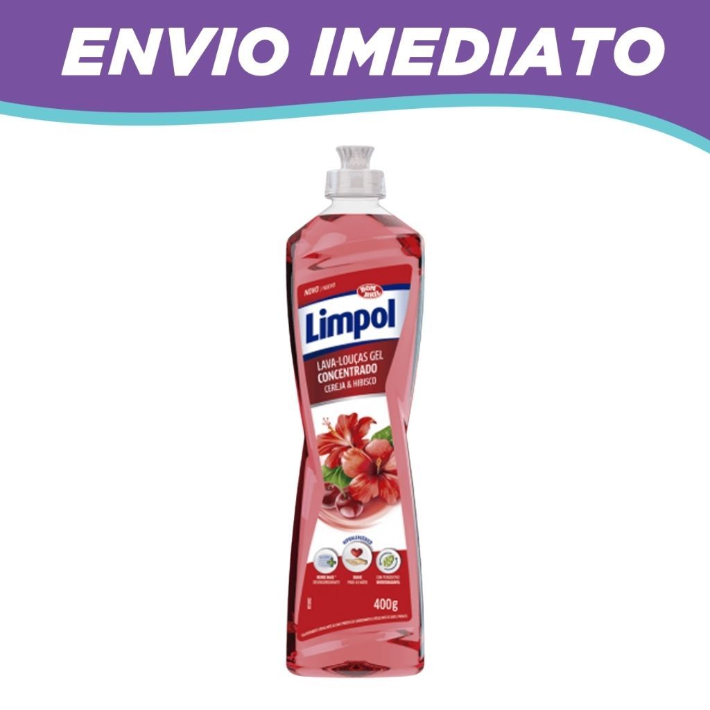 Detergente Concentrado Gel Cereja e Hibisco Limpol 400G