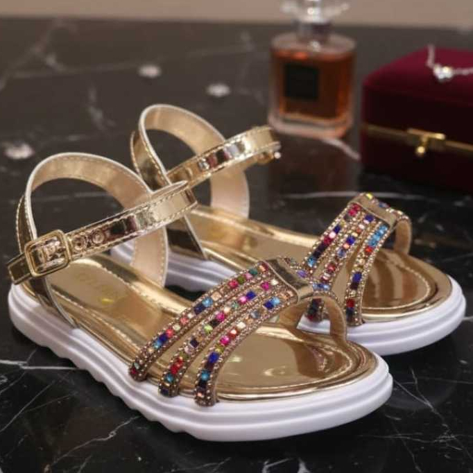 Sandália Infantil Menina com Brilho Strass Feminina Papete  Delicada Leve e Confortável em Oferta na Shopee