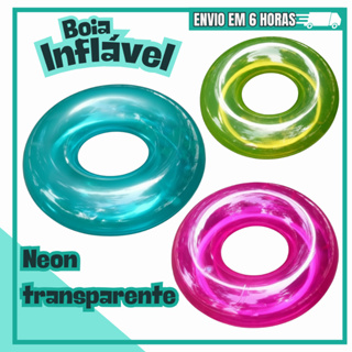 Boia Inflável Transparente com 85cm de diâmetros Praia e Piscina Rosa Azul Verde em Oferta na Shopee