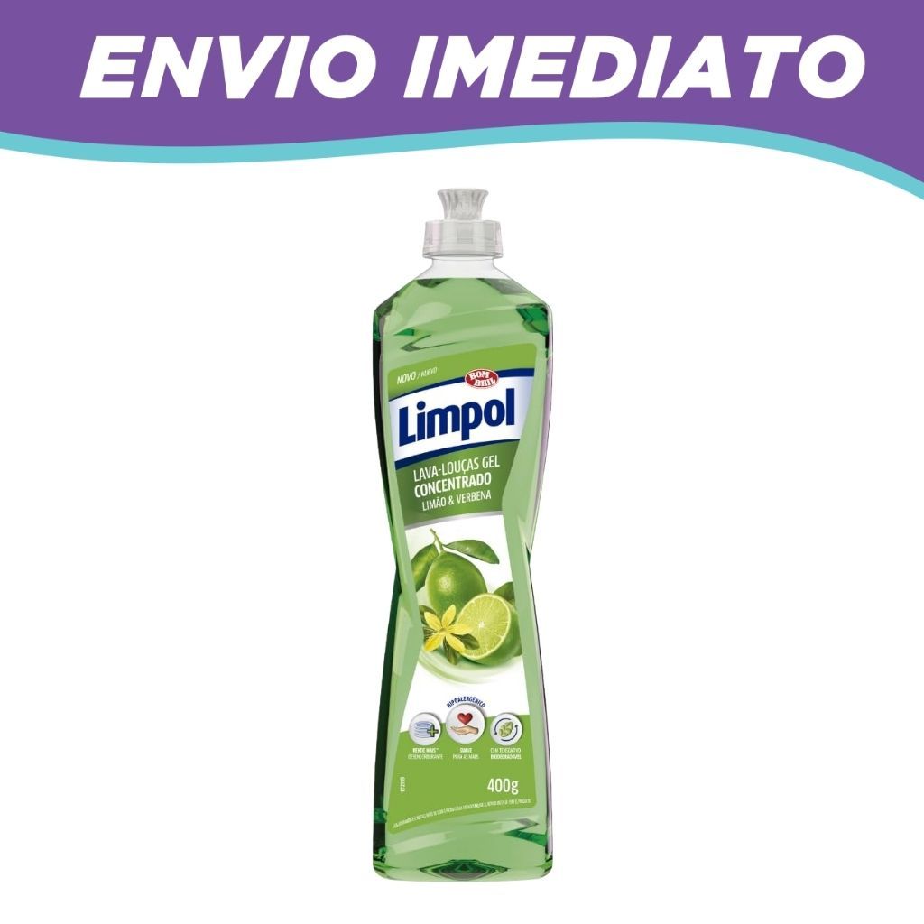 Detergente Concentrado Gel Limão E Verbena Limpol 400G