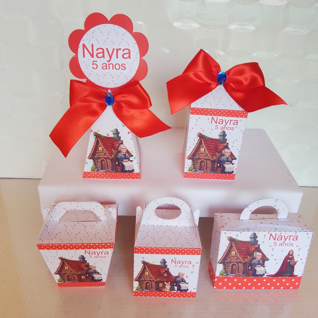 Kit festa tema Chapeuzinho Vermelho 2 PEGUE E MONTECaixinha Personalizada lembrancinhas aniversário