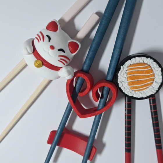 Adaptador de Hashi Suportes Temáticos (Gato, Sushi, Coração) + 1 Descanso em Oferta na Shopee