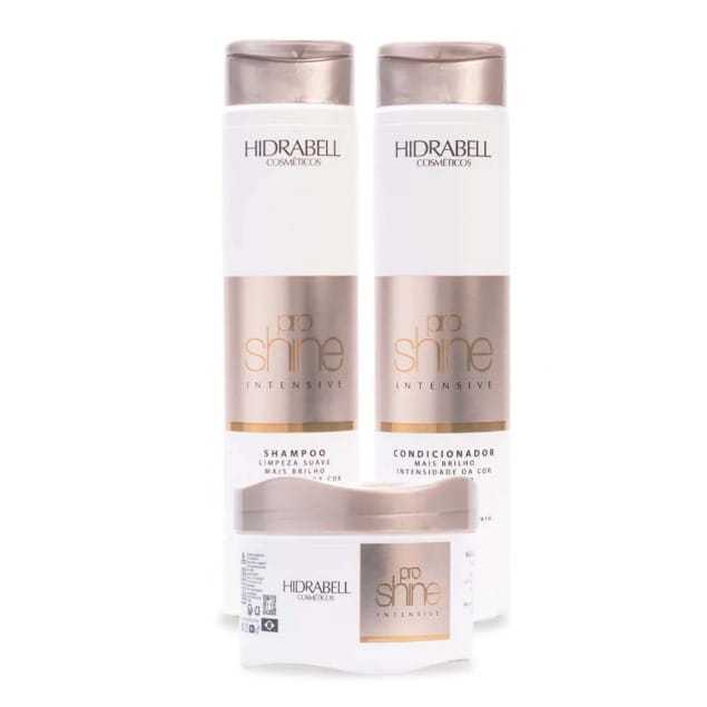 Kit Pro Shine - Hidrabell Cosméticos - Shampoo, máscara e Condicionador - Produtos para Cabelos