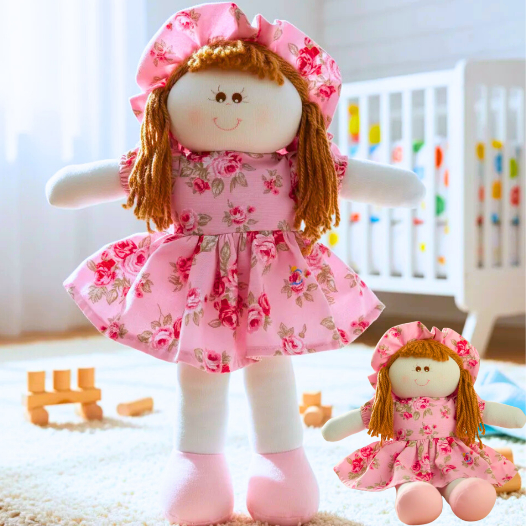 Boneca De Pano 35cm Princesa Vestido Estampas Diversas Antialergica Artesanal Menina Menino estampas sortidas em Oferta na Shopee