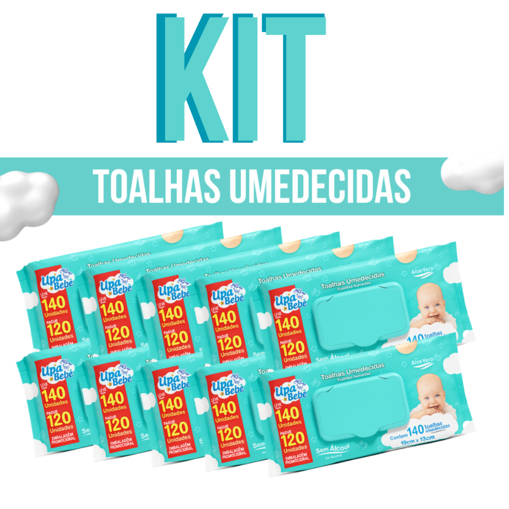 Toalhas Umedecidas Sem Álcool Pacotes - Upa Bebê Neném Menina Menino