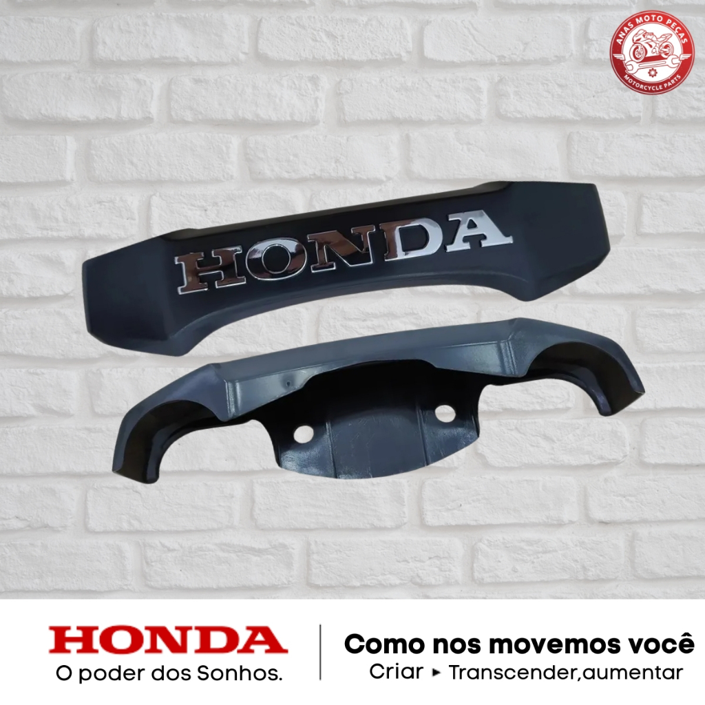 Emblema Frontal Honda Fan 125 2009 2010 2011 2012 2013 Cromado Padrão Original
