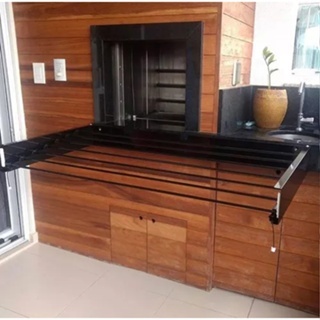 Varal Parede Retrátil Magico Gigante 130 Cm 7 Varetas Preto em Oferta na Shopee