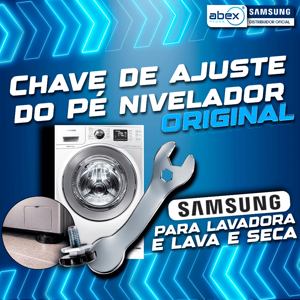 Chave De Pé Nivelador Lavadora Lava Seca DC60-00104A Samsung Regulagem De Altura Novo NF Original