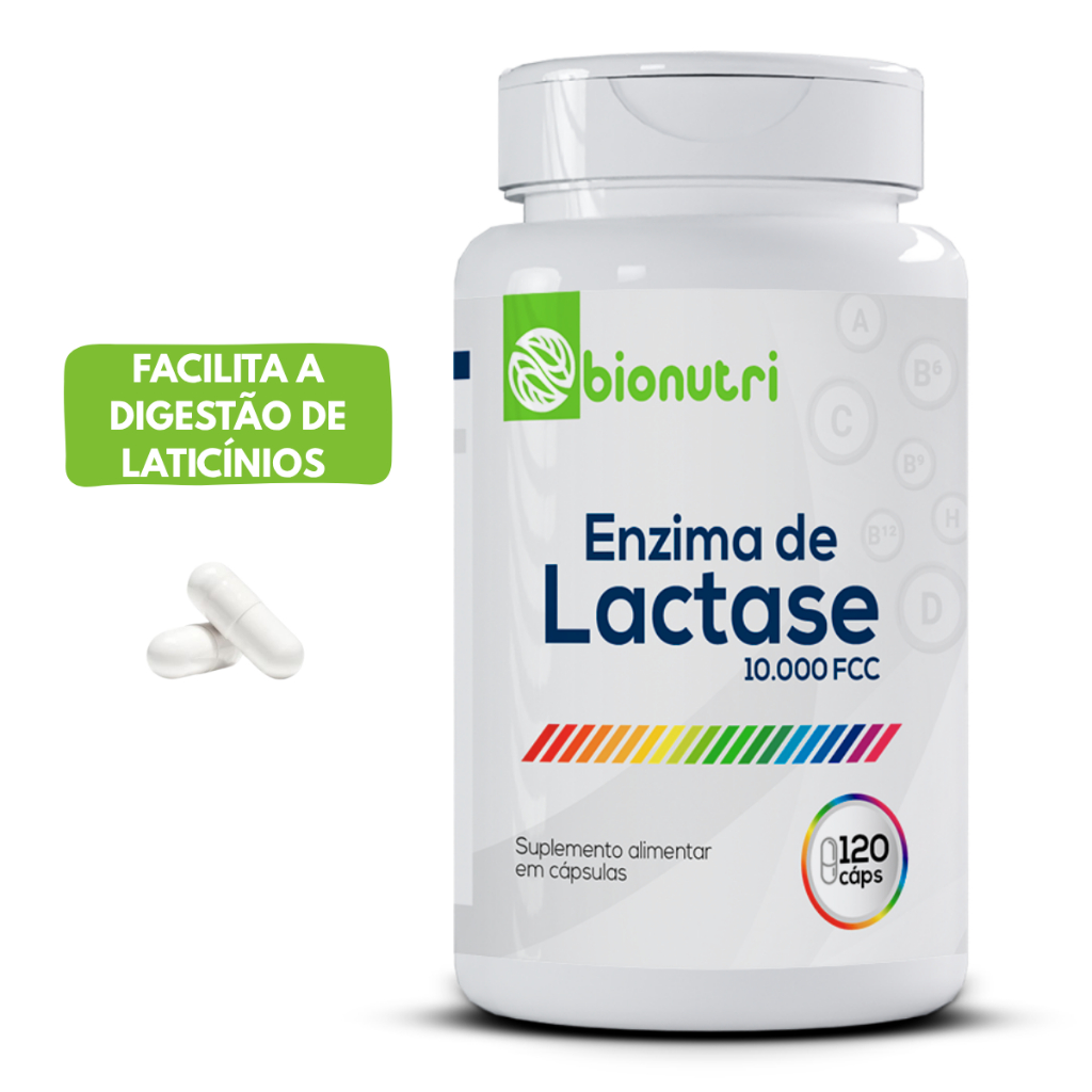 ENZIMA LACTASE 10.000FCC BIONUTRI 120 CAPS 500 MG