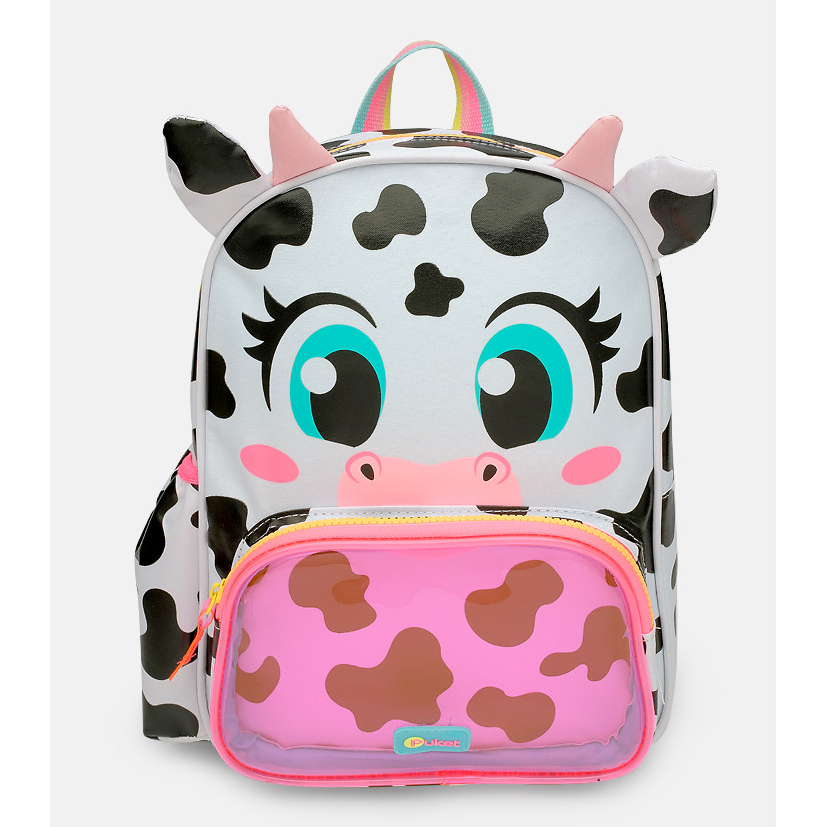 Mini Mochila Escolar Infantil Alças para Costas Estampa Vaquinha Puket