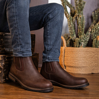 Botina Masculina Chelsea Couro Legítimo Artesanal Costurada Moda Country Promção Barretão 2025