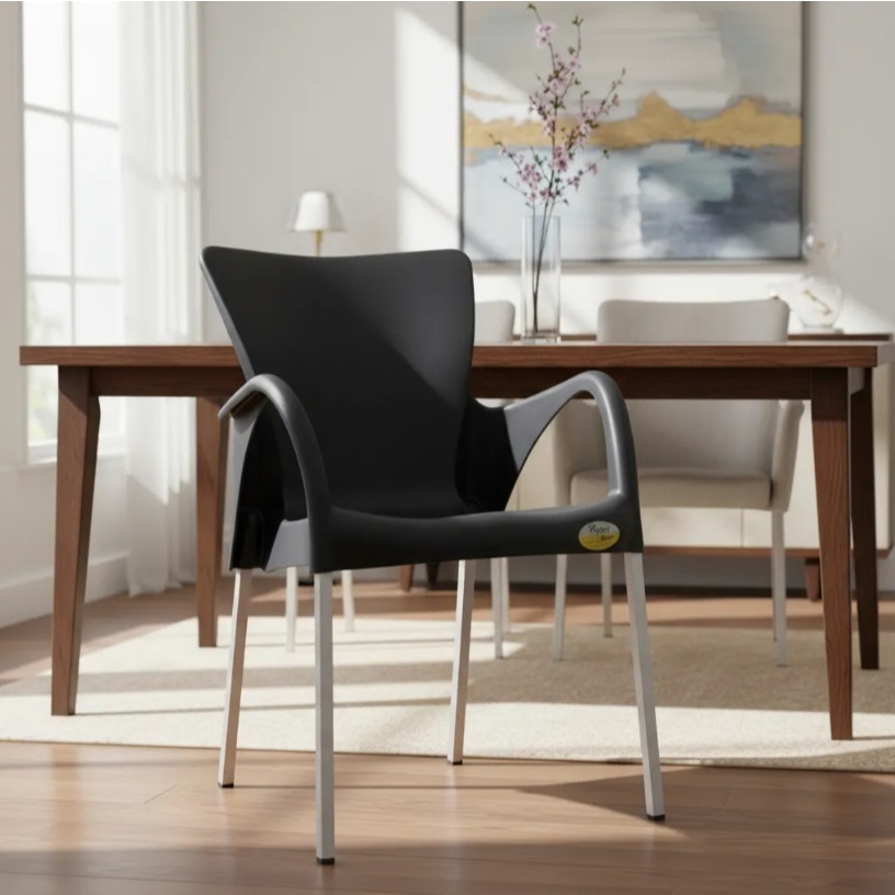 Cadeiras Setúbal Preta Escritório Casa Braço Poltrona em Oferta na Shopee