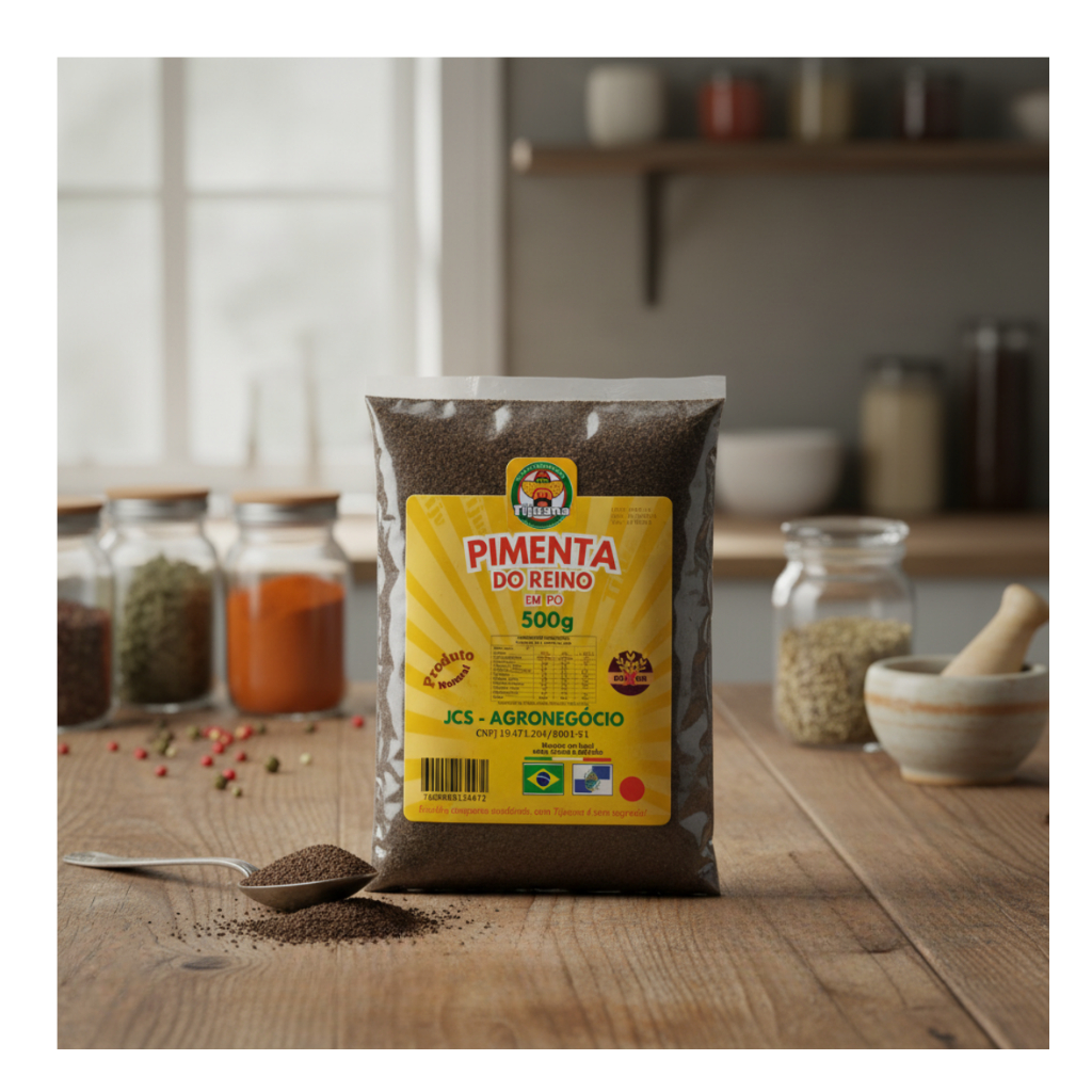 PIMENTA DO REINO EM PÓ: 500g - 1kg. TIJUANA TEMPEROS.
