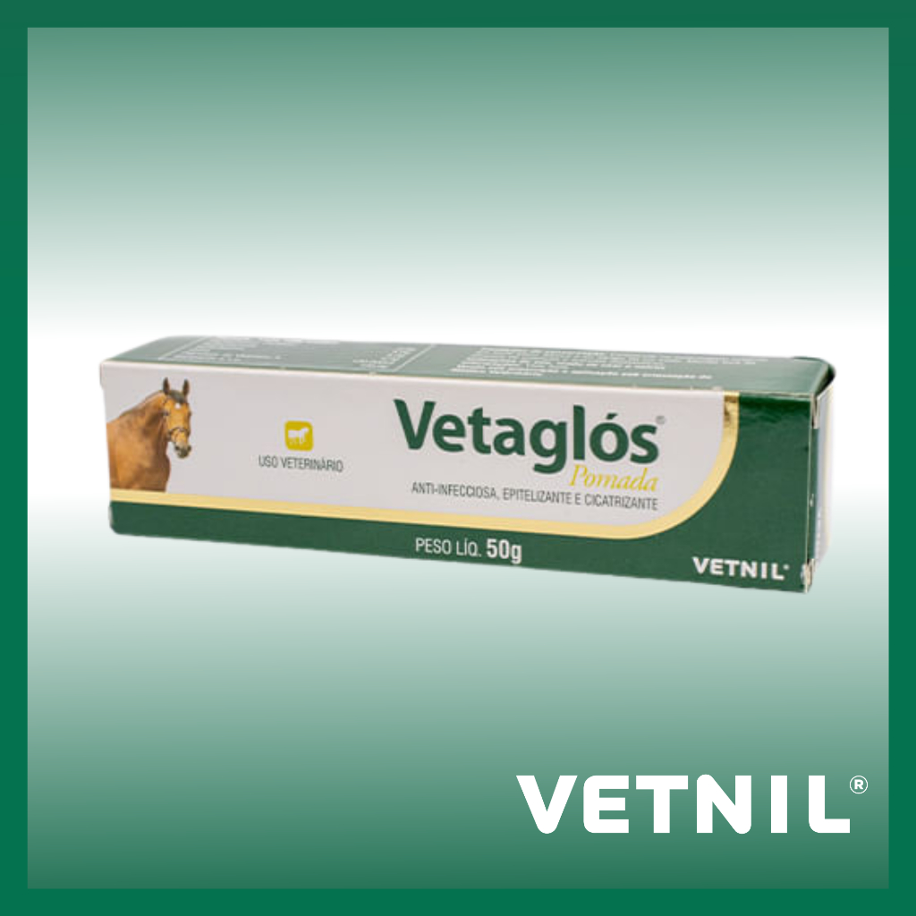 Vetaglos 50gr pomada Cicatrizante Para Equinos Anti-infecciosa, epitelizante VETNIL em Oferta na Shopee