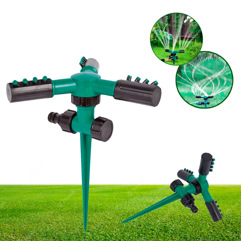 Irrigador De Jardim 360º Aspersor Giratorio Espeto Jardim Automatico 12 Jatos Pulverizador Gramado Engate Rapido
