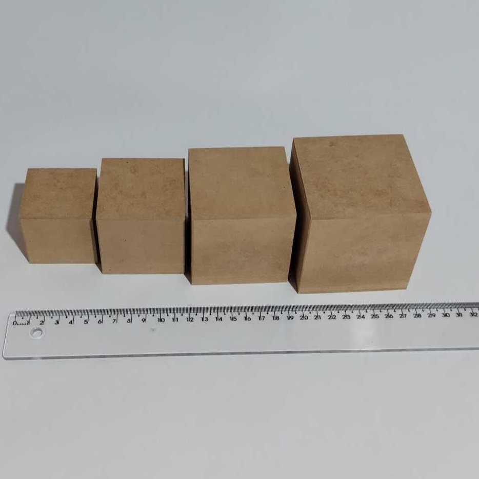 Cubos mdf cru - (disponíveis nos tamanhos de 5x5x5, 6x6x6, 7x7x7 e 8x8x8 cm)