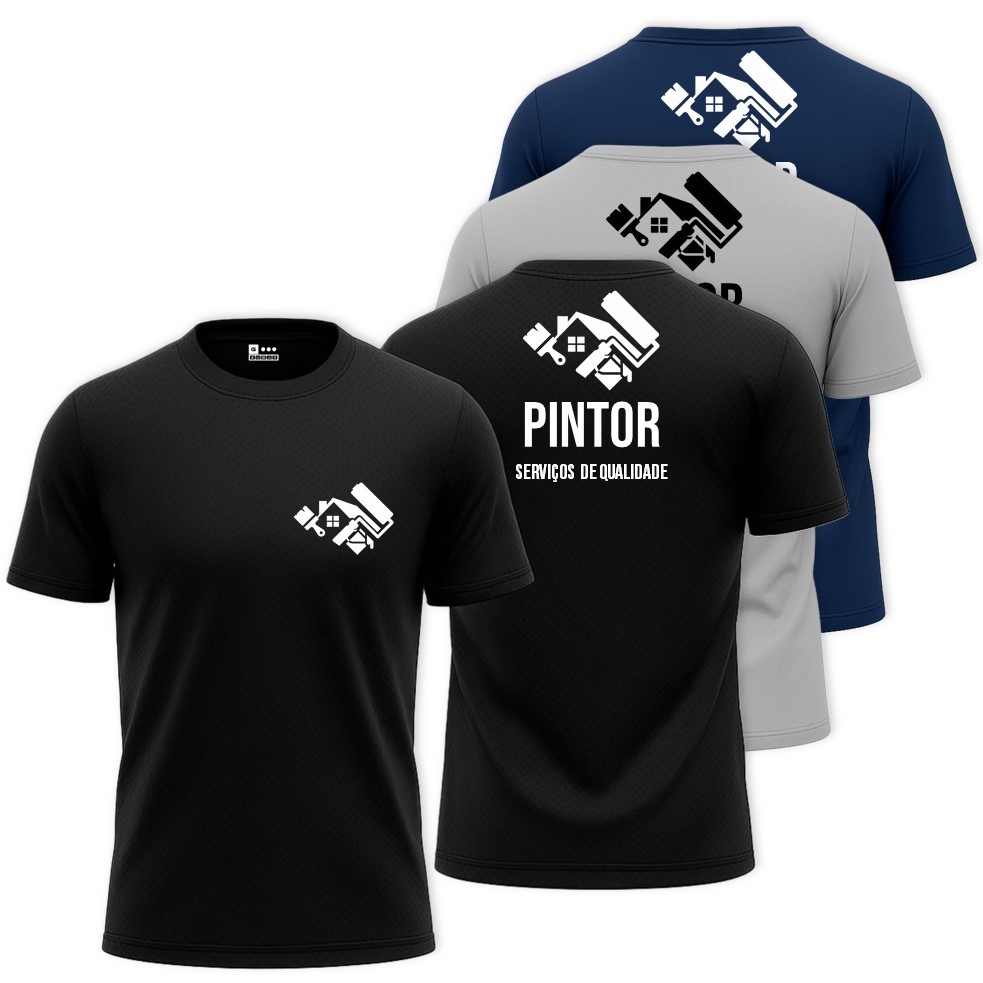 Kit com 3 Camisas Camisetas Masculinas PINTOR PINTURAS EM GERAL Uniforme Profissão Dry Fit em Oferta na Shopee